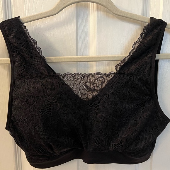 Breezies Black Lace Seamless Intimates Collection Bra Sz L - Picture 6 of 13